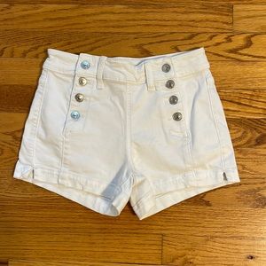 American Eagle white jean shorts, size 2 (“next level stretch”), tighter fit